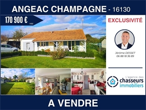 maison à la vente -   16130  ANGEAC CHAMPAGNE, surface 102 m2 vente maison - UBI447297128